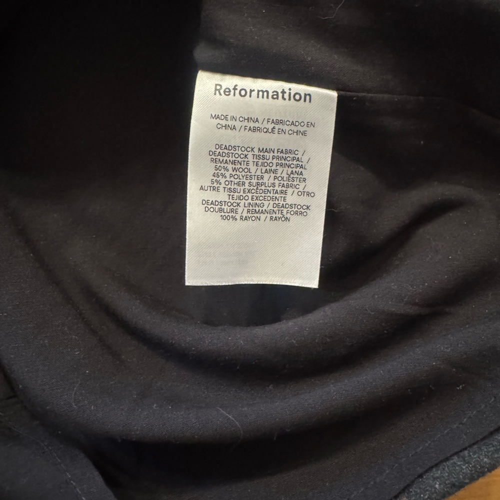 NWT Reformation Janis Skirt Charcoal Check - Size 4 - Picture 7 of 8